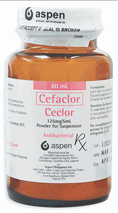 Ceclor (Cefaclor) Oral Drops in Bottle Amber 20 ml (50 mg/mL) 1's