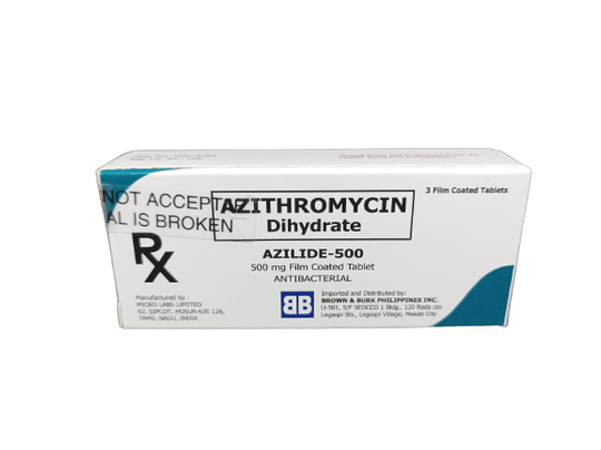 Azilide (Azithromycin) Tablet Film Coated 500mg in Box of 3's