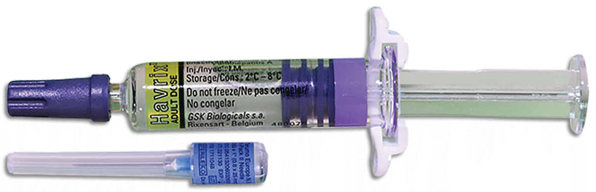 Havrix (Inactivated Hepatitis A) (1440 EELISA unit) Adult Suspension for IM Injection in 0.5mL Glass Syringe 1's