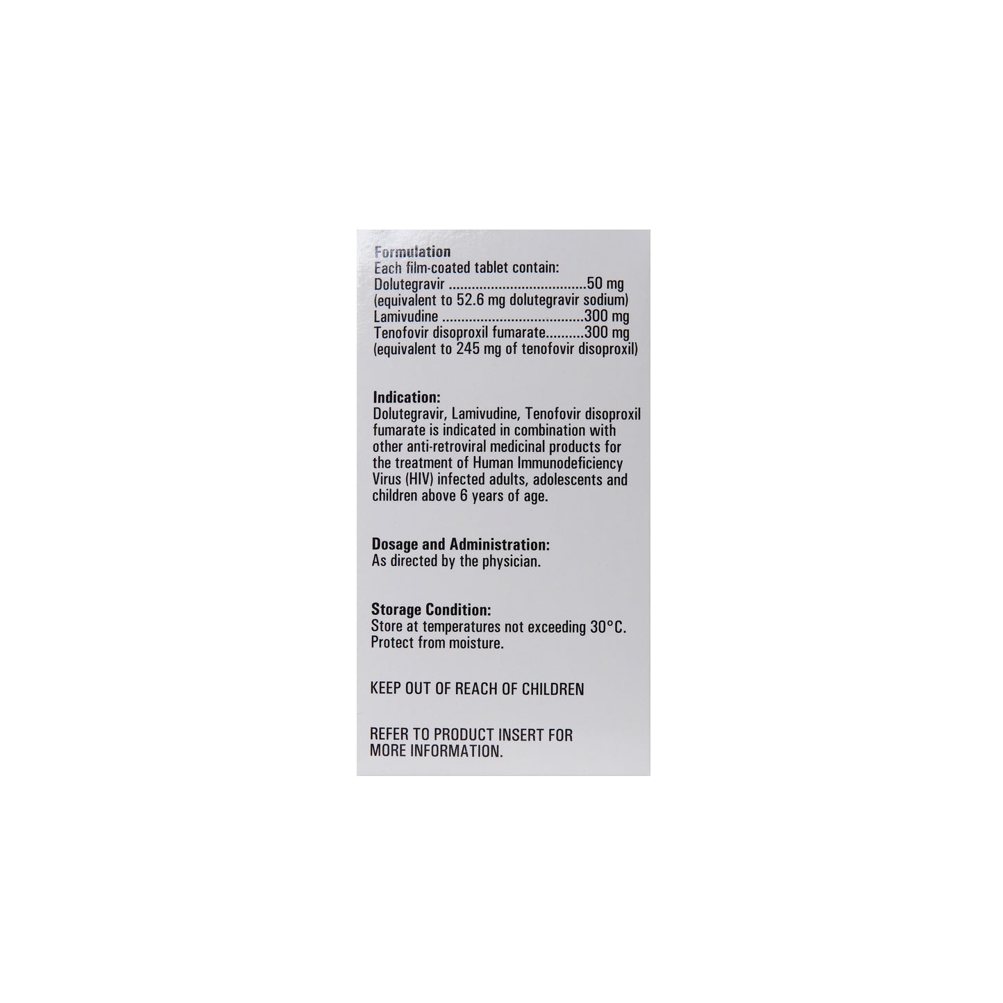 Teldy (Dolutegravir + Lamivudine + Tenofovir)