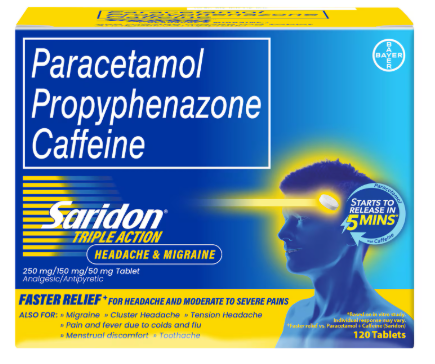 Saridon (Propyphenazone/paracetamol/caffeine)