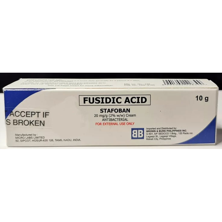 Stafoban (Fucidic Acid) Cream 2% in 10g Tube in Box of 1's