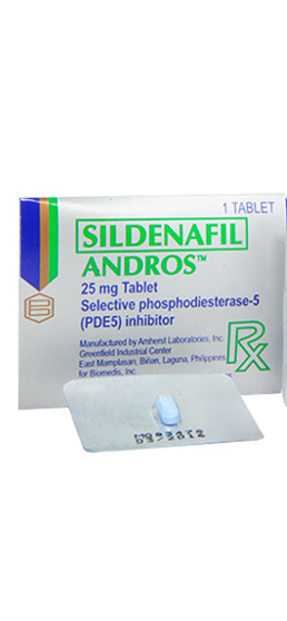Andros (Sildenafil Citrate) Tablet (25 mg) Blister Foil 1's Box 5's