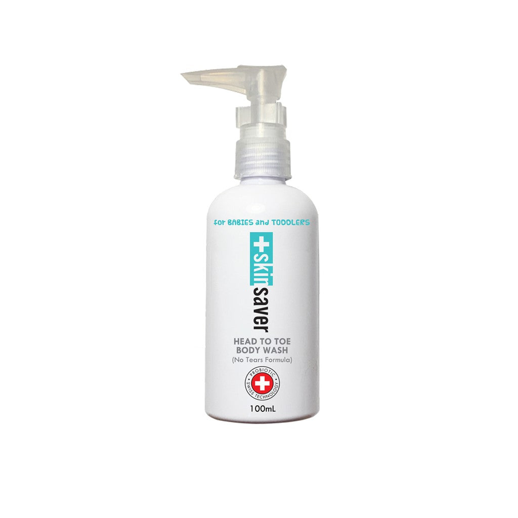 Skin Saver Babies Head to Toe (Milk Protein + Probiotic Yeast Derivative + Hydrolyzed Rice Protein + Tea Tree Oil + Tocopherol + Aloe Vera + Chamomile Extract) Body Wash (Solution Bottle 100 ml)