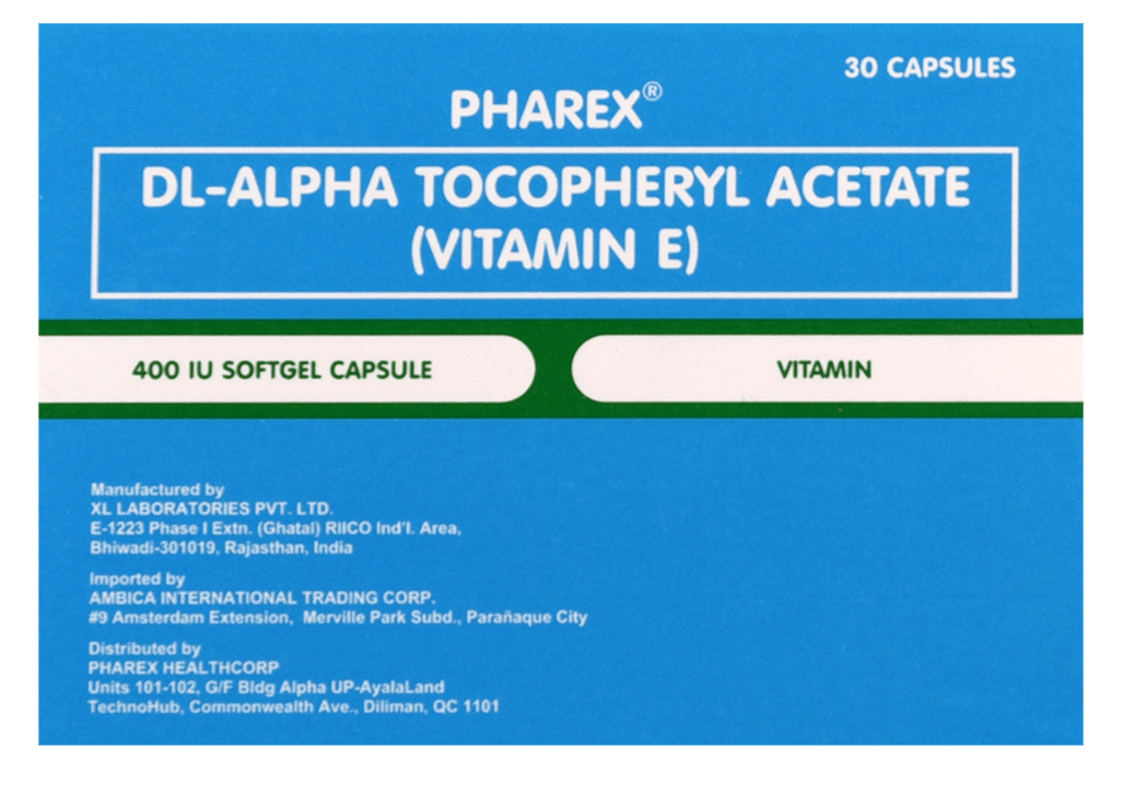 Pharex Vitamin E (Dl-Alpha Tocopheryl Acetate)