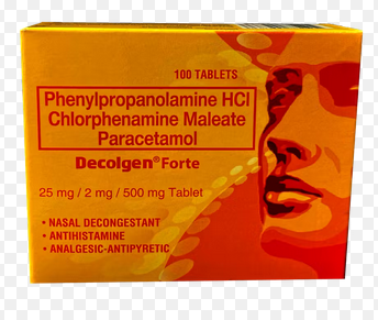 Decolgen Forte (Phenylpropanolamine HCl+Chlorphenamine Maleate+Paracetamol)