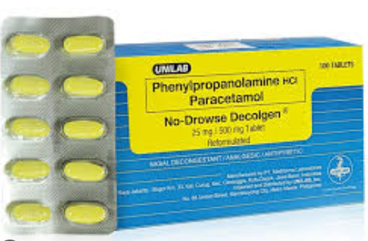 No-Drowse Decolgen (Phenylpropanolamine HCl, chlorphenamine maleate, paracetamol)