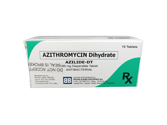 Azilide (Azithromycin) DT (Dispersible Tablet) 100mg in Box of 15's