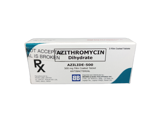 Azilide (Azithromycin) Tablet Film Coated 500mg in Box of 3's