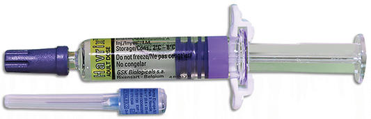 Havrix (Inactivated Hepatitis A) (1440 EELISA unit) Adult Suspension for IM Injection in 0.5mL Glass Syringe 1's