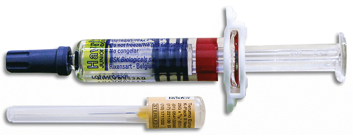 Havrix (Inactivated Hepatitis A) (720 EELISA unit) Junior Suspension for IM Injection in 0.5mL Glass Syringe 1's