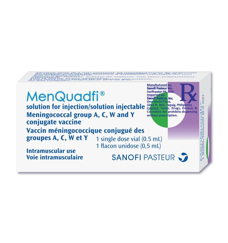 MenQuadfi (Meningococcal Polysaccharide A, C, W-135 and Y Conjugate) (10mcg/valent/0.5mL) Suspension for IM Injection in 0.5mL Glass Vial 1's