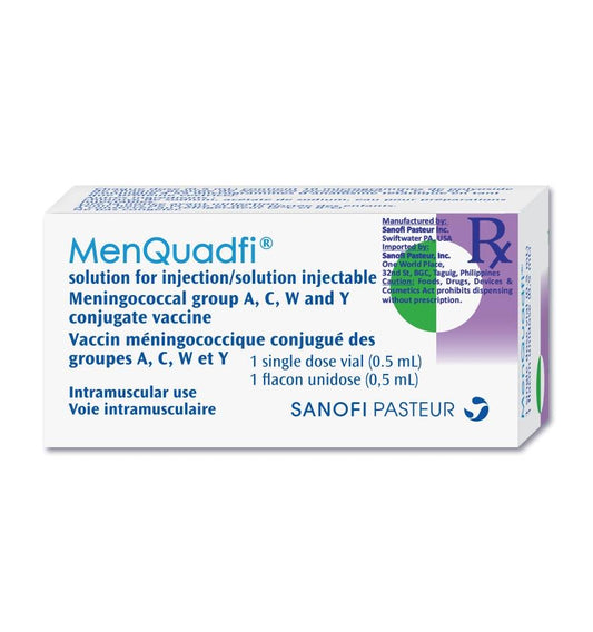 MenQuadfi (Meningococcal Polysaccharide A, C, W-135 and Y Conjugate) (10mcg/valent/0.5mL) Suspension for IM Injection in 0.5mL Glass Vial 1's