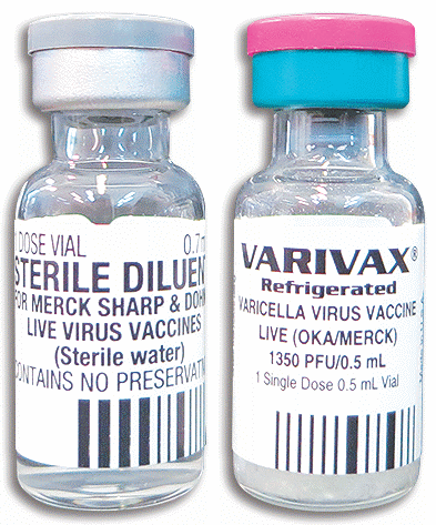Varivax (Live Attenuated Oka Strain of Varicella-Zoster) (1350 PFU/0.5mL) Suspension for IM/SC Injection in 0.5mL Glass Vial 1's