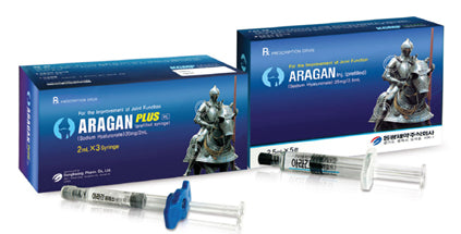 Aragan Plus (Sodium Hyaluronate) Solution for IA injection of 20mg/2mL in Prefilled Syringe in Box of 3's