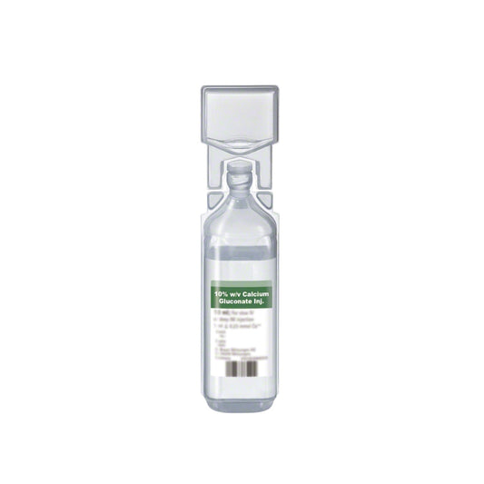 BBraun Calcium Gluconate Solution for IV Infusion of 10% in 10 mL Mini-Plasco® Ampoule in Box of 20's