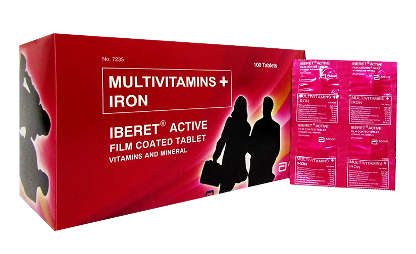 Iberet Active (Ferrous Sulfate + Vitamins C, B1-3, B5-6, B12)