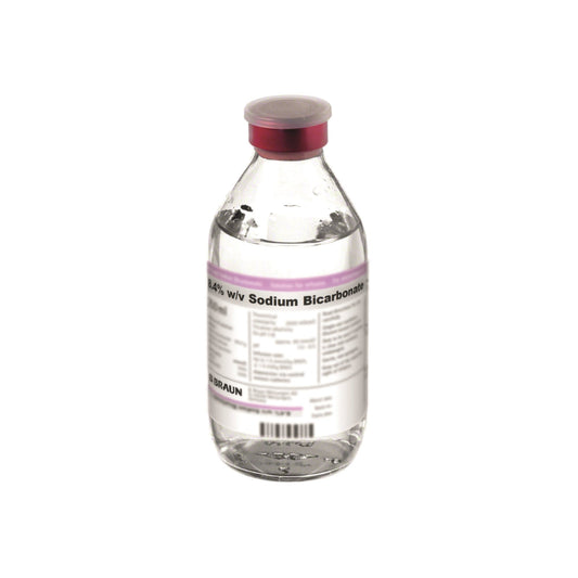 BBraun Sodium Bicarbonate Solution for IV Infusion of 8.4% in 100 mL Glass Bottle in Box of 20's