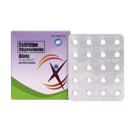 Alnix (Cetirizine Dihydrochloride) Tablet, Film Coated (10 mg) Blister Pack 20's Box 100's