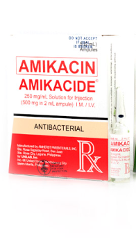 Amikacide (Amikacin Sulfate) Injection, Solution (250 mg/mL) Ampoule, Glass Clear 2mL Box 5's