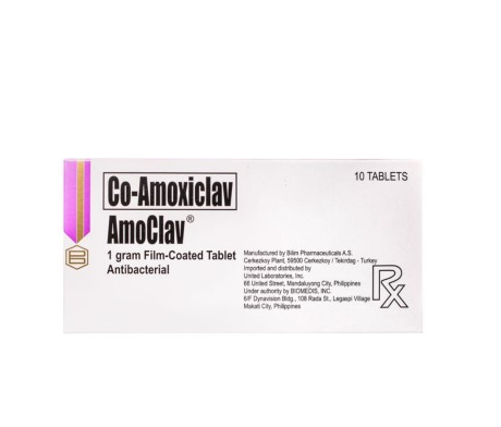 Amoclav (Amoxicillin+Clavulanic Acid) Tablet (875+125 mg) Blister Pack 's Box 10's