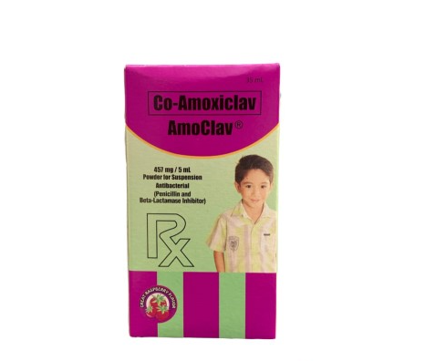 Amoclav (Amoxicillin+Clavulanic Acid) Powder, For Suspension (400+57 mg/5ml) Bottle 35mL Box 1's