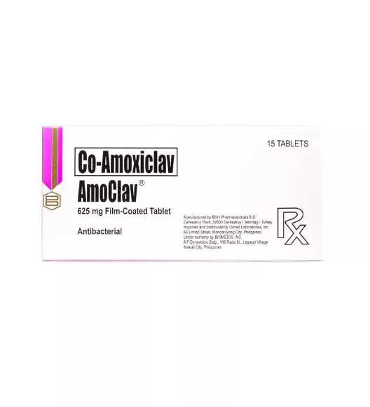 Amoclav (Amoxicillin+Clavulanic Acid) Tablet (500+125 mg) Blister Pack 's Box 15's