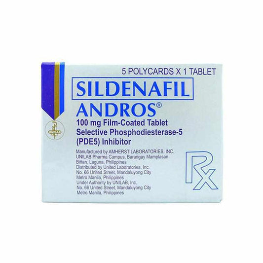 Andros (Sildenafil Citrate) Tablet (100 mg) Blister Foil 1's Box 5's