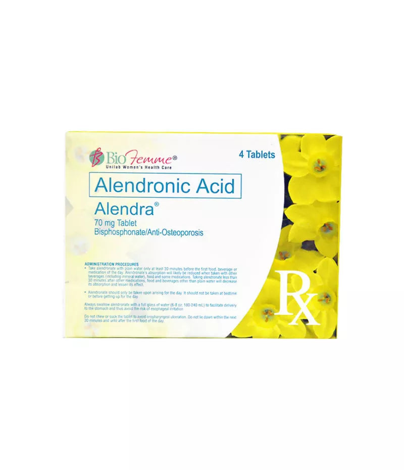 Alendra (Alendronic acid) Tablet (70 mg) Blister Pack 4's Box 4's