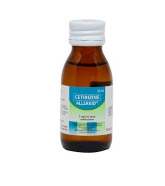 Allerkid (Cetirizine Dihydrochloride) Syrup (5 mg/5ml) Bottle 30mL Box 1's