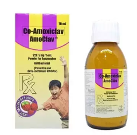 Amoclav (Amoxicillin+Clavulanic Acid) Powder, For Suspension (200+28.5 mg/5ml) Bottle 70mL Box 1's