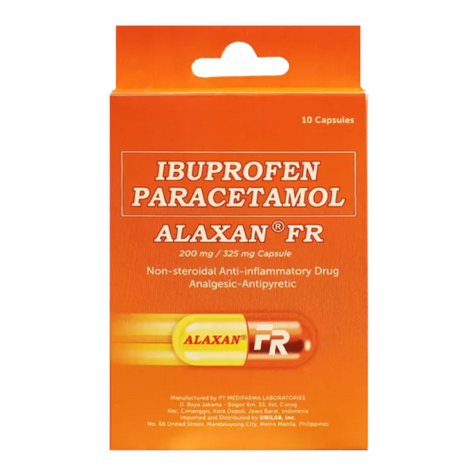 Alaxan FR (Paracetamol+Ibuprofen) Capsule (325+200 mg) Blister Pack 10's Box 10's