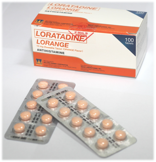 Lorange (Loratadine) Tablet, Chewable (10 mg) Blister Pack 10's Box 100's