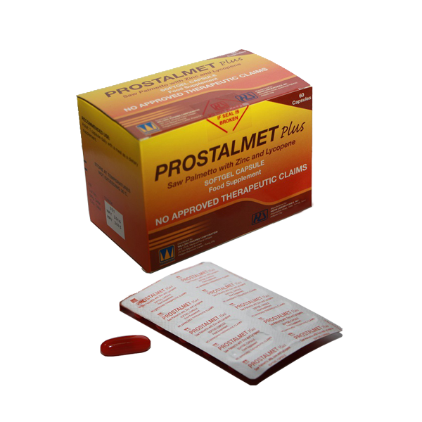 Prostalmet (Saw Palmetto+Lycopene+Zinc) Capsule, Softgel (320+3.45+6.4 mg) Blister Pack 10's Box 60's