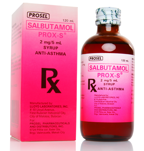 Prox-S (Salbutamol) (Syrup 2mg (Bottle 60ml))