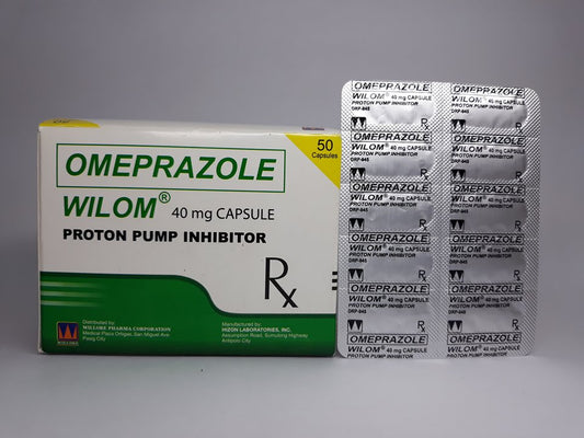 Wilom (Omeprazole) Capsule (40 mg) Blister Pack 10's Box 50's