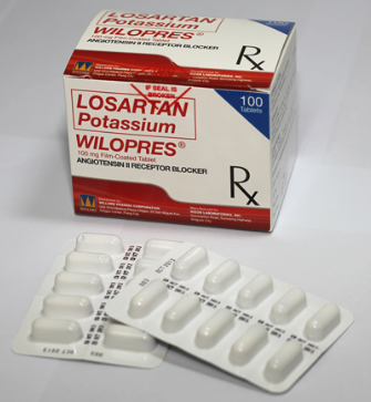 Wilopres (Losartan Potassium) Tablet, Film Coated (100 mg) Blister Pack 10's Box 100's