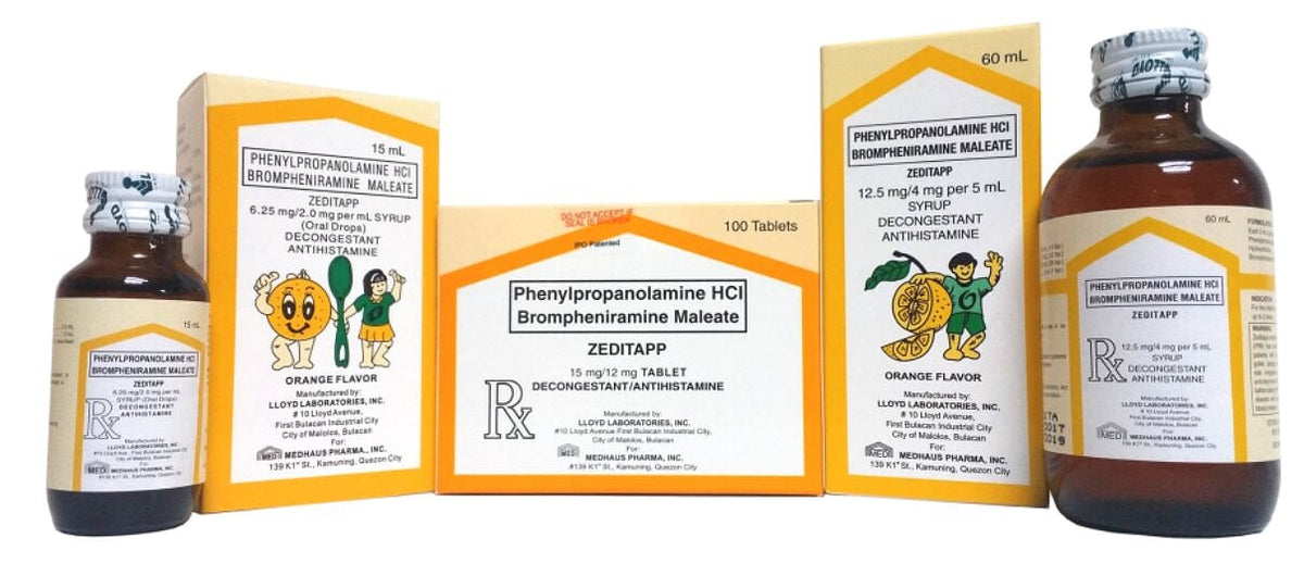Zeditapp (Phenylpropanolamine HCl + Brompheniramine Maleate) – THOG ...